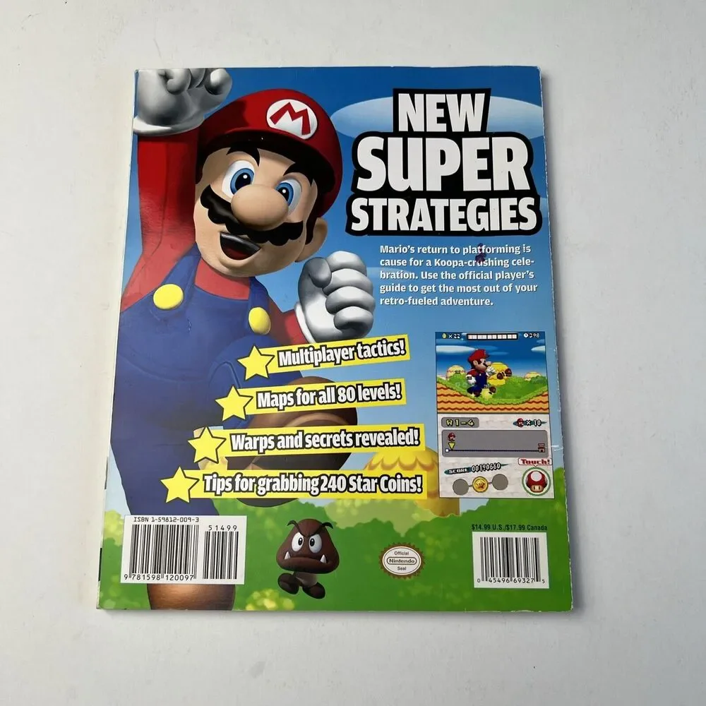 New Super Mario Bros Official Strategy Premiere Guide Book Nintendo Power DS